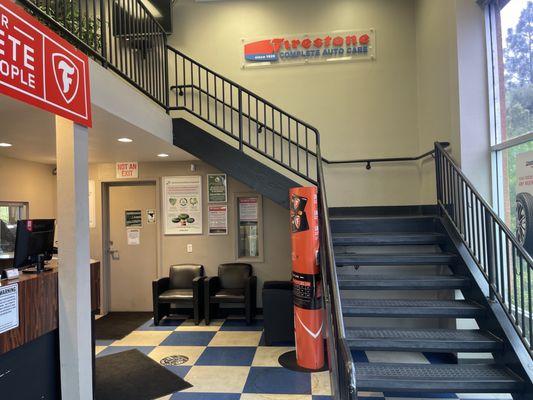 Stairway up to the waiting room