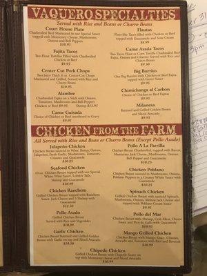 Vaquero Specialties.  Chicken from the Farm