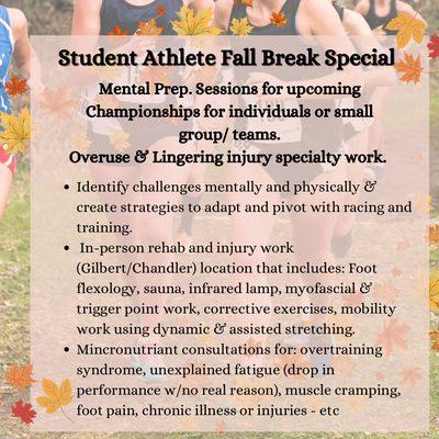 Student athlete specials