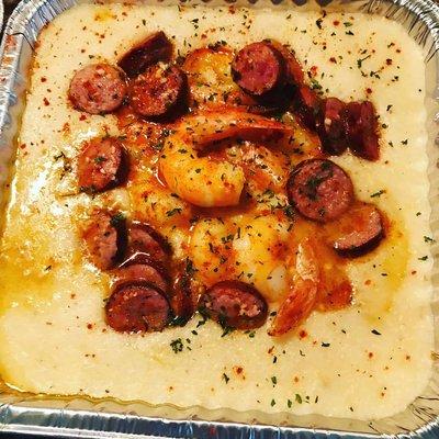 Cajun Shrimp and Grits with Andouille Sausage