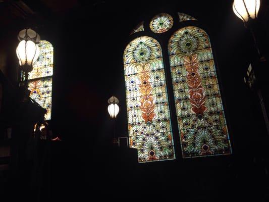 Original stained glass by THEE Tiffany's of New York. There's a lot of pieces by tiffany's in this mansion.