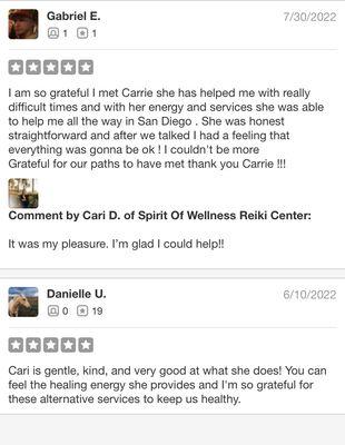 These are two reviews that yelp removed but it was my pleasure to help both of you xoxo