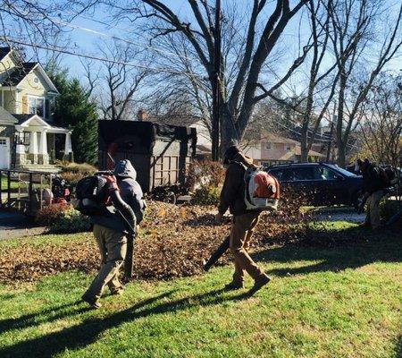 After the mowing season is complete, we offer Fall cleanup or Leaf removal services! It includes blowing and removal of the leaves!