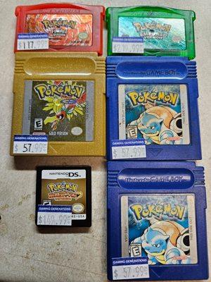 Pokemon games traded in with heart gold and one blue already bought