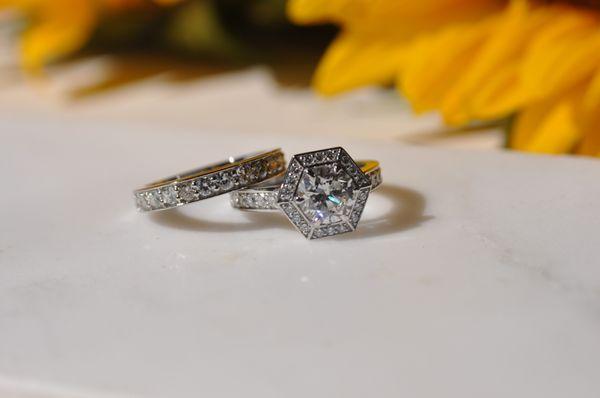 Up-cycled Diamond Engagement and Wedding Band