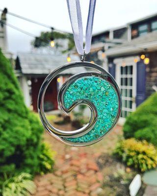 Turquoise Wave Ornament