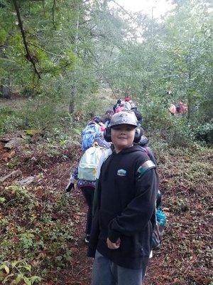 Our son Calvin hiking with his school this year