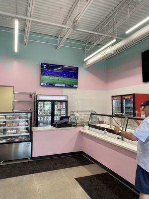 Inside ice cream shop