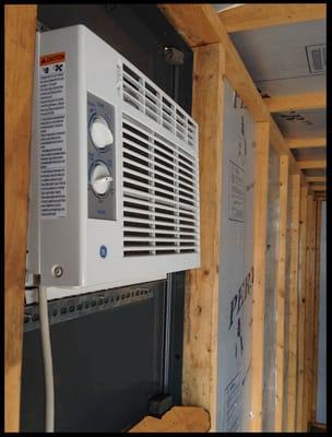 Air-Conditioned Portable Storage Units are affixed with a 5050 btu Air-Conditioner that can be plugged into any standard outlet.