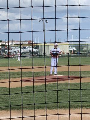 Oldest on the pitchers mound- youngest in the outfield.