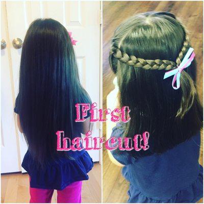 Daniella did an amazing job with our daughters first haircut! She even braided it wth a pretty ribbon!