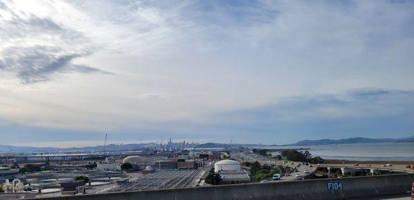 Water treatment plant, view from freeway.  SF in far distance.