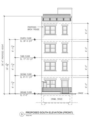 Proposed South Elevation - New Development - BK, NY