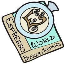 E's World Espresso Blends + Repairs Logo