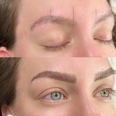 COVER UP PMU- combination brow technique