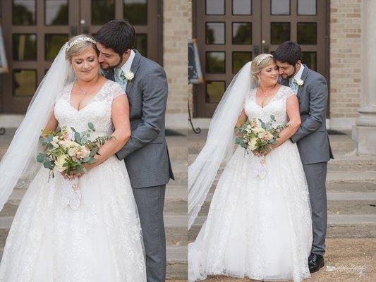 bride and groom's wedding photos at Annunciation Greek Orthodox Church in Memphis, TN