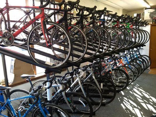 We stick a large assortment of road bikes