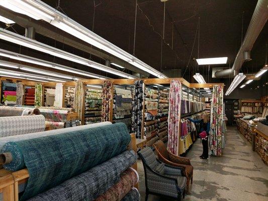 Aisles and aisles and aisles of fabrics!!