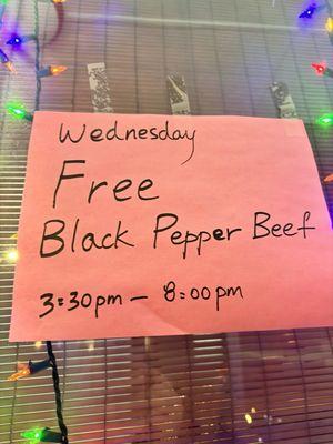 They have special offers.  Their paper beef is delicious!