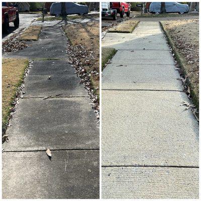 Sidewalk Cleaning Before and After Photo