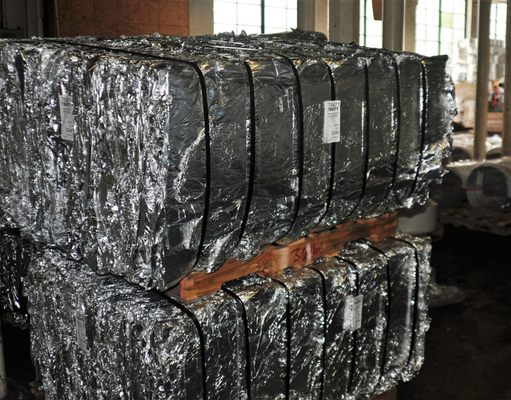 Aluminum Foil Scrap Bales ready for recycling