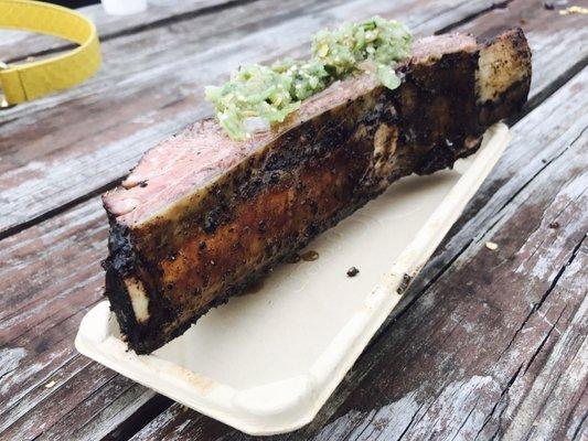 Beef short rib & bone marrow, with tomatillo, serrano chile and papalo (some more of the relish would have been even better)