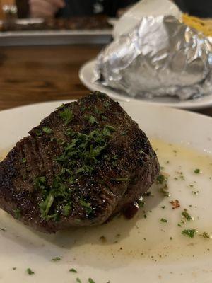 Petite filet and massive baked potato