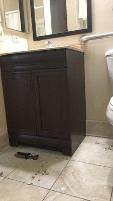 Bathroom vanity placement