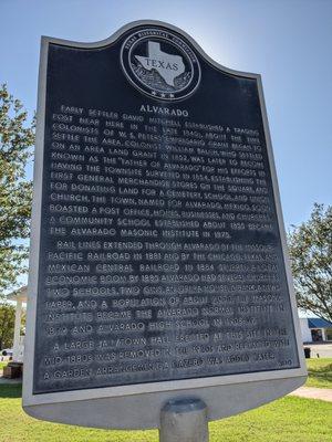 Alvarado Historical Marker