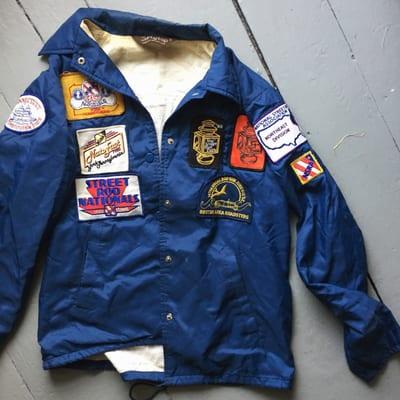 Found this jacket from the 1970s with a ton of hotrod patches on it.