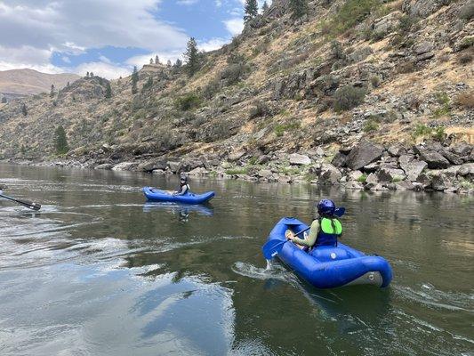 Paddling the "duckies"