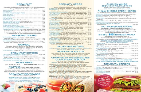 Our latest take-out menu part 2.