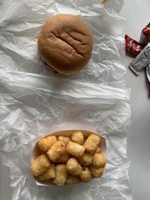 Cheeseburger and tots.