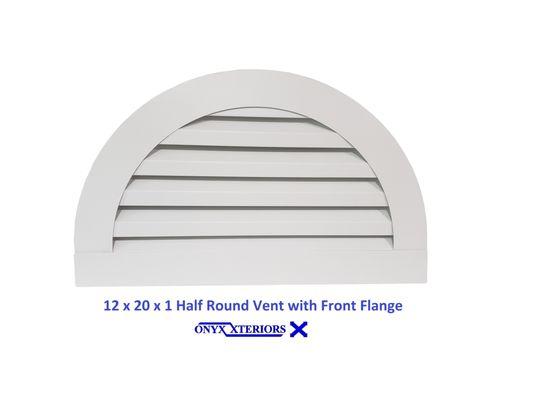 1 inch deep Half Round Gable Vent By Measure Front Flange