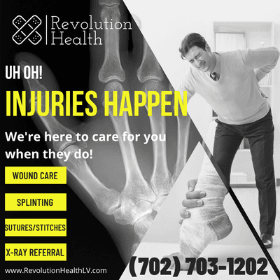 We are here to care for your accidents or injuries