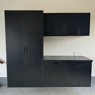 Custom cabinets for garage storage organization