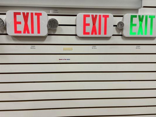 Exit sign with emergency lights