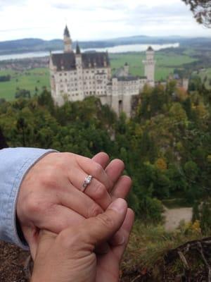 Gave her the ring overlooking this Cinderella Castle in Germany