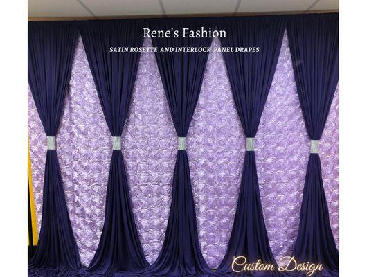 Custom backdrop Satin for banquet halls, trade shows, bridal shower, weddings, wedding reception, shower party, trade show booth