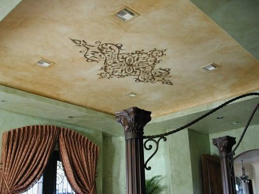 Embossing on a ceiling