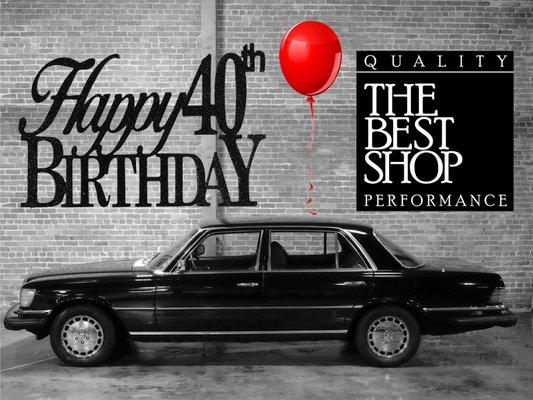 The Best Shop is celebrating 40 years of Mercedes service! It's been a joy to serve you and get to know you are your cars through the years.