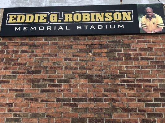 8/25/18. Saturday. 95 degrees. On campus for the 4th Annual Eddie Robinson Classic High School Football Jamboree! Inside the Stadium gates.