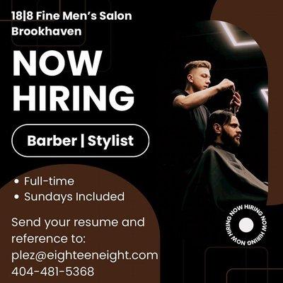 Great Opportunity for #Barber #Stylist!