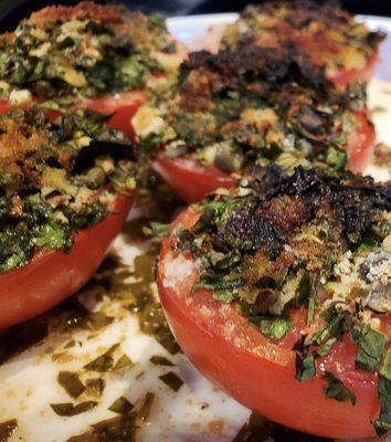 Roasted Tomatoes with Arugula Pesto