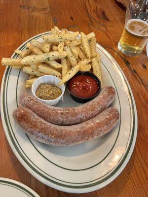 Bratwurst with fries