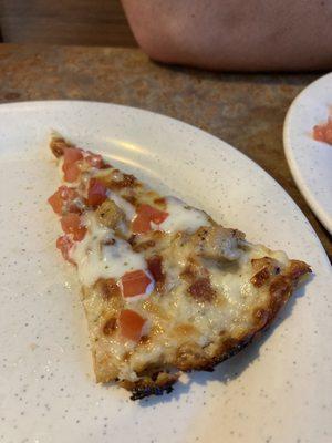 Chicken, bacon, ranch pizza