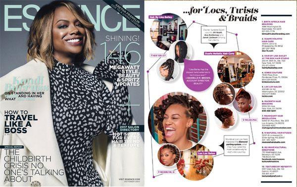 Our Feature in Essence Magazine of our DC Salon.