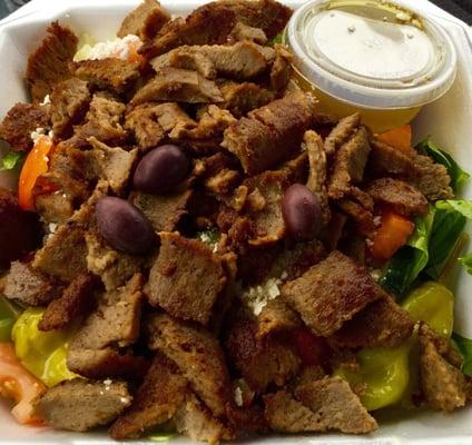 Gyro salad.  $7.50.  Not bad at all.