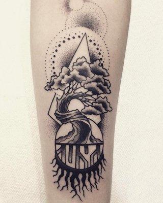 Abstract tree tattoo by Brandon