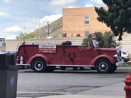 Parked fire engine